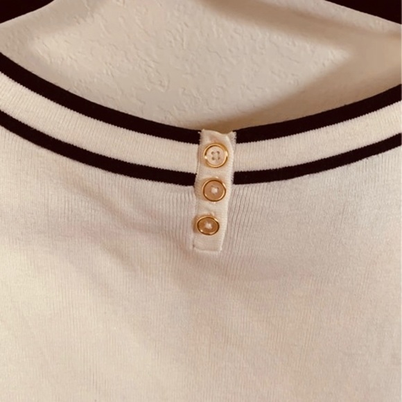 Talbots XS 3/4 Sleeve black and white Sweater - Picture 5 of 5